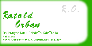 ratold orban business card